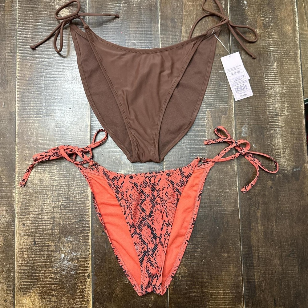 Wild Fable side tie bikini bottoms, set of two pair